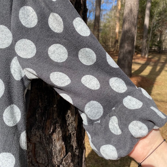 Youth Tween DILY Gray/Light Gray Polka Dot Dress S - Picture 3 of 6